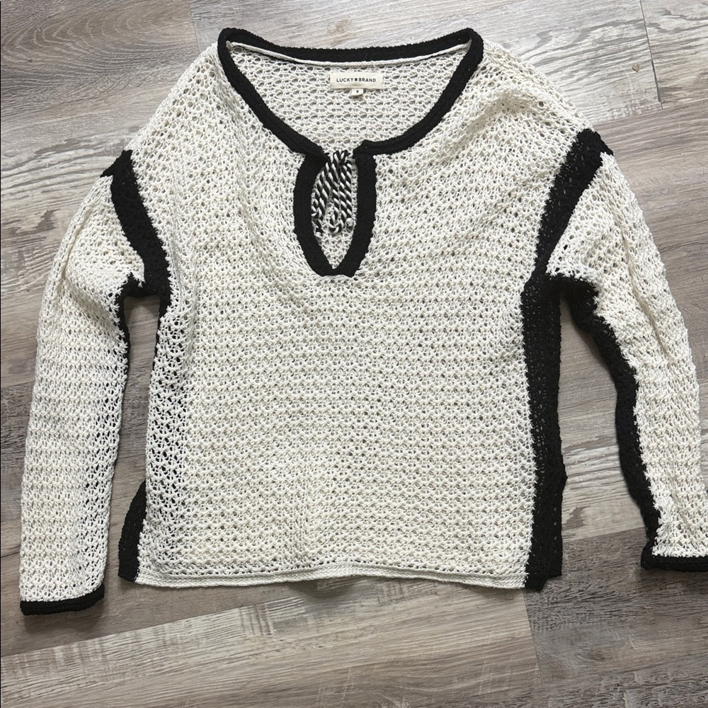 Lucky brand size M black and white sweater